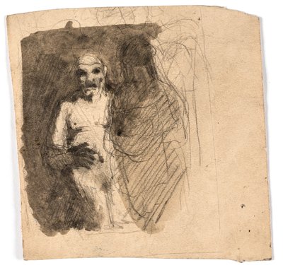 Kompositionsstudie von zwei Figuren, die sich gegenüberstehen von Oluf Hartmann