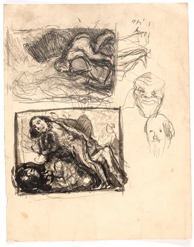 Studien zu "Macbeth und die Hexen" und zu "Zwei Frauen kämpfen um einen Mann" von Oluf Hartmann