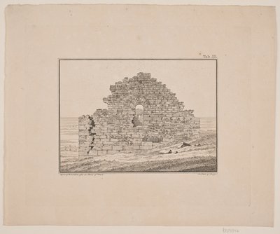 Kirchenruine in Grönland. Illustration zu W.A. Graah. Forschungsreise zur Ostküste Grönlands von Oluf Olufsen Bagge