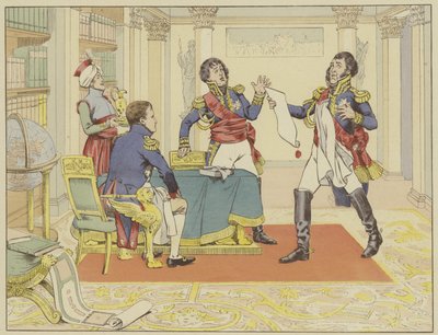 Napoleon belohnt Marschall Lefevre, indem er ihn nach der Eroberung der Stadt von den Preußen zum Herzog von Danzig macht, 24. Mai 1807 von Onfray de Breville Job