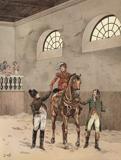 Napoleons neue Kaiserin bei ihrer Reitstunde von Onfray de Breville Job