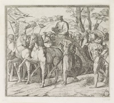 David kehrt triumphierend nach Jerusalem zurück von Orazio Borgianni