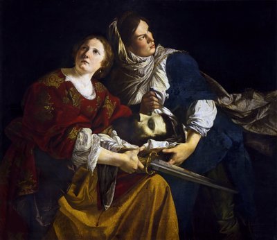 Judith und ihre Magd mit dem Kopf des Holofernes, ca. 1610 von Orazio Gentileschi