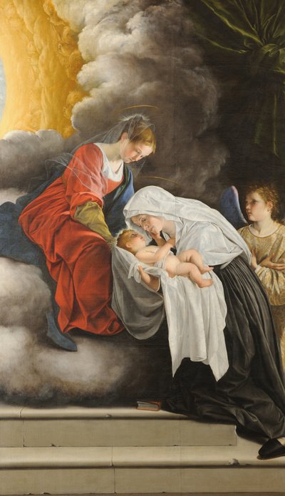 Die Jungfrau und das Kind mit der Heiligen Frances von Rom, 1615-1618 von Orazio Gentileschi