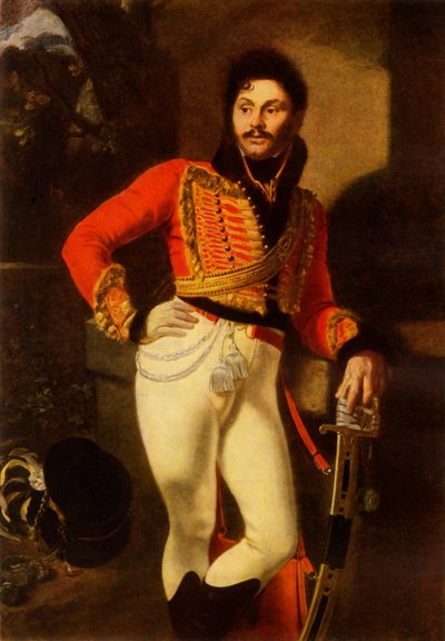 Porträt von Yevgraf Vladimirovich Davydov, 1822, 1965 von Orest Adamovich Kiprensky