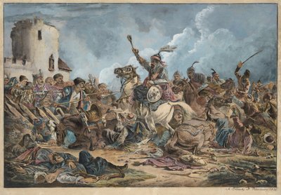 Schlacht zwischen den Georgiern und Bergstämmen von Orlowski