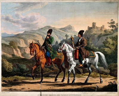 Perser raucht eine Wasserpfeife zu Pferd, ca. 1820 von Orlowski