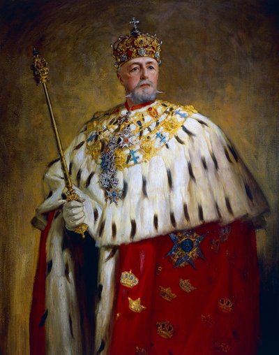 Porträt von Oscar II (Öl auf Leinwand) von Oscar Gustaf Bjorck