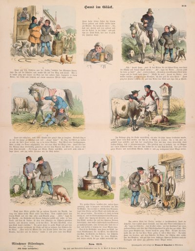 Hans im Glück (nach den Brüdern Grimm) Flugblatt veröffentlicht von Gustav Weise, Stuttgart, 1860 von Oskar Pletsch