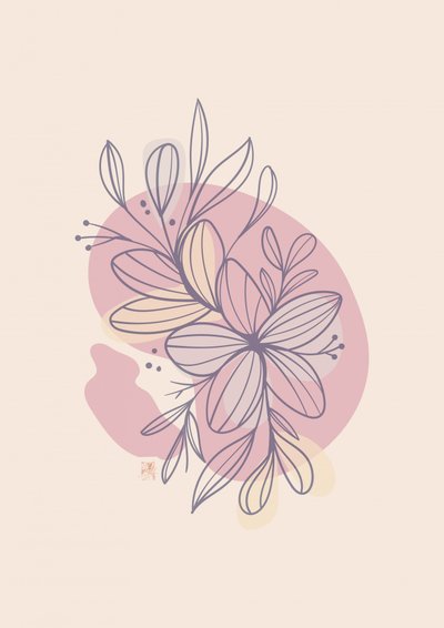 Pastell Florale Linien von Osvaldo Russo