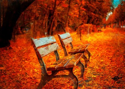 Ruhige Herbstbänke von Osvaldo Russo