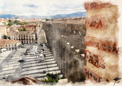 Segovia Römisches Aquädukt Stadt von Osvaldo Russo