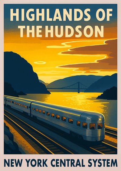 Vintage Hudson Sonnenuntergangszug von Osvaldo Russo