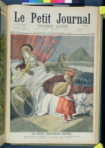 Rotkäppchen oder Frankreich verliert Fachoda an England, illustrierte Titelseite aus 