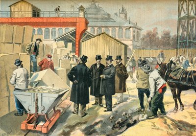 Der Prinz von Wales besucht die Baustellen für die Pariser Ausstellung 1900 von Oswaldo Tofani