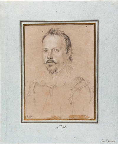 Porträt von Vincenzo I. Gonzaga, Herzog von Mantua (1562-1612). Zeichnung von Ottavio Leoni (1578-1630). Genua, Musei di Strada Nuova, Inv. 2440 von Ottavio Mario Leoni