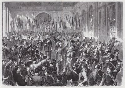 Proklamation von König Wilhelm I. von Preußen zum Kaiser von Deutschland, Spiegelsaal, Palais de Versailles, Frankreich von Otto Edmund Guenther