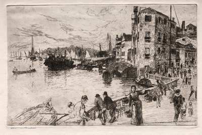Radierungen von Venedig: Castello-Viertel, Riva, 19. Jahrhundert von Otto H. Bacher