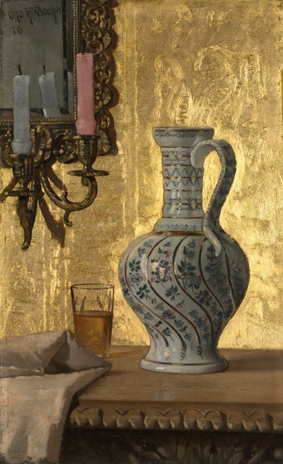 Krug und ein Glas auf einem Tisch, 1878 von Otto H. Bacher