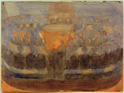 Vorbereitung (Andacht im Esssaal). Studie (Gesamtkomposition) von Otto Meyer Amden