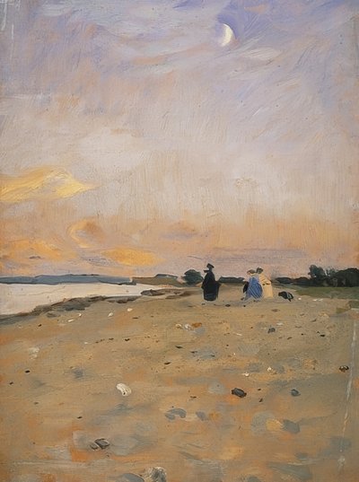 Flusslandschaft mit Mondsichel, 1885 oder um 1889 von Otto Modersohn