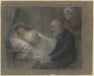 Am Krankenbett von Otto Scholderer