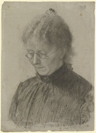 Luise Scholderer beim Lesen von Otto Scholderer