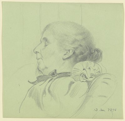 Luise Scholderer schlafend von Otto Scholderer