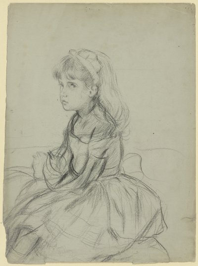 Mädchen mit Katze auf dem Schoß ("Mein alter Tom") von Otto Scholderer