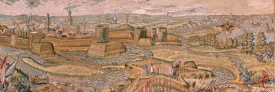 Flandrischer Wandteppich. Serie Triumphe und Schlachten von Erzherzog Albrecht. Angriff und Eroberung des befestigten Schlachtfeldes von Hulst. Sechster Wandteppich in der Serie. Modell Otto van Veen und Hans I Snellinck. Herstellung Martin Reynbouts, Brüs von Otto van Veen