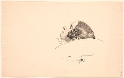 Porträtkopf im Profil der schlafenden Ehefrau des Künstlers Georgia Skovgaard von P.C. Skovgaard