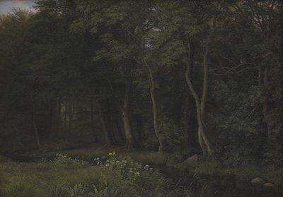 Dämmerung in einem Wald nahe dem Gut Iselingen, Seeland von P.C. Skovgaard