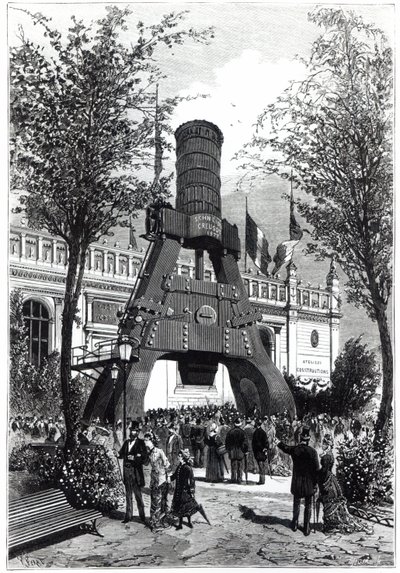 Weltausstellung in Paris 1878: der Le Creusot-Dampfhammer im Champs-de-Mars, 1878 von P. Ferat