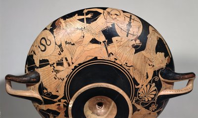 Detail einer attischen rotfigurigen Schale, die Szenen aus dem Trojanischen Krieg darstellt, ca. 490 v. Chr. von Painter Brygos