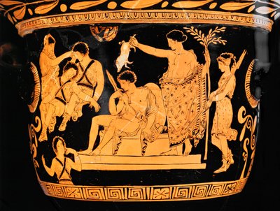 Rotfiguriger Glockenkrater aus Apulien: Apollo reinigt Orestes mit dem Blut eines Ferkels von Painter Eumenides