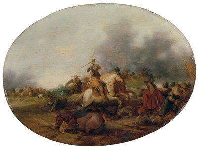 Kavalleriegefecht mit gefallenem Pferd von Palamedes Palamedesz