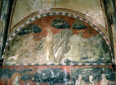 Genesis, Schöpfung der Tiere und Schöpfung Adams (Fresko) von Paolo Uccello
