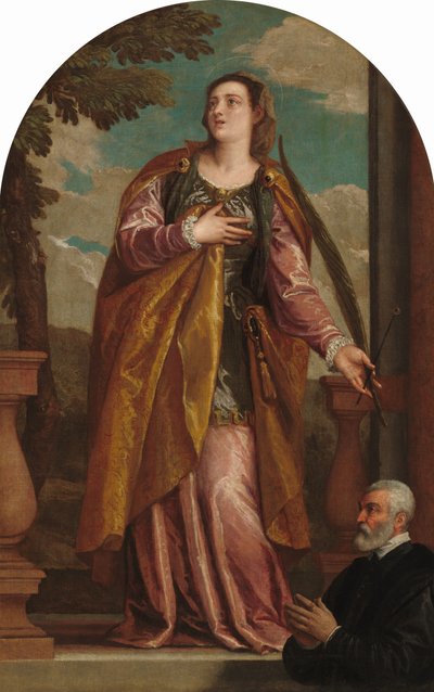Heilige Lucia und ein Spender, ca. 1585-1595 von Paolo Veronese