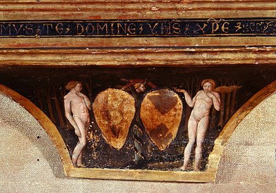 Adam und Eva, aus Die Jungfrau der Demut mit Engeln und Heiligen, ca. 1440 (Detail) von Paolo di Stefano Badaloni Schiavo