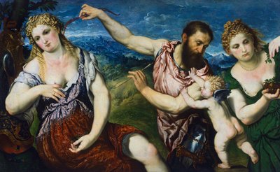 Allegorie mit Mars, Venus, Flora und Amor von Paris Bordone