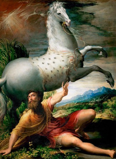 Die Bekehrung des heiligen Paulus auf dem Weg nach Damaskus von Parmigianino