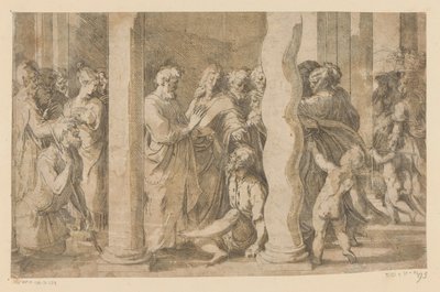 Heilige Petrus und Johannes heilen einen Lahmen von Parmigianino (attributed to)