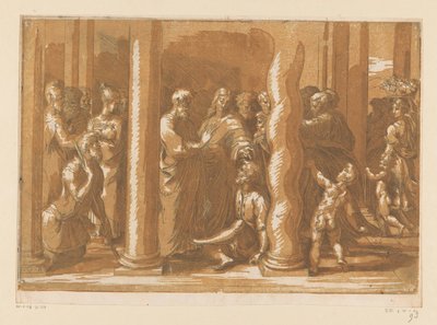 Heilige Petrus und Johannes heilen einen Lahmen von Parmigianino (attributed to)