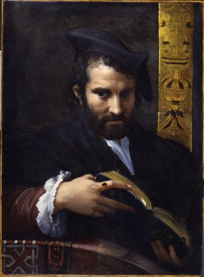 Porträt eines Mannes mit einem Buch, um 1524 von Parmigianino