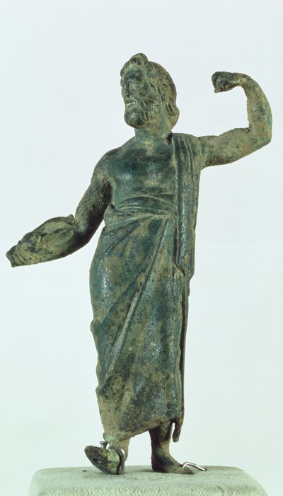 Shami-Figur, möglicherweise Zeus oder Poseidon, geborgen aus dem zerstörten Tempel in der Stadt Nehavand (bekannt als Laodicea), Iran (Bronze) von Parthian School
