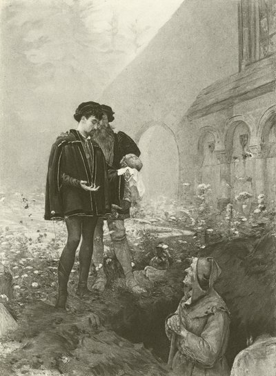 Hamlet und der Totengräber (Gravur) von Pascal Adolphe Jean Dagnan Bouveret