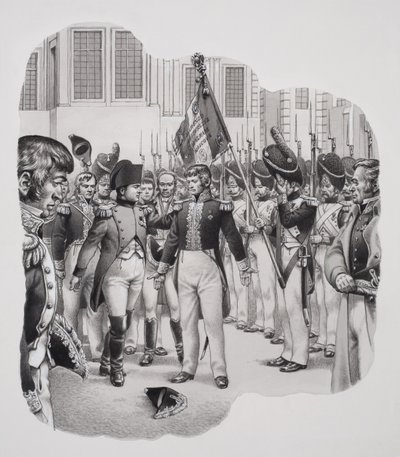 Napoleon (1769-1821) auf dem Weg ins Exil von Pat (1907-95) Nicolle