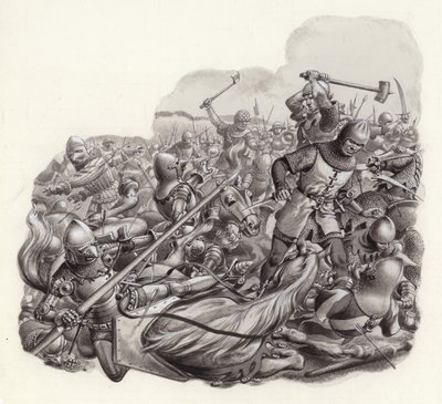 Ritter auf dem Schlachtfeld abgeschlachtet von Pat (1907-95) Nicolle