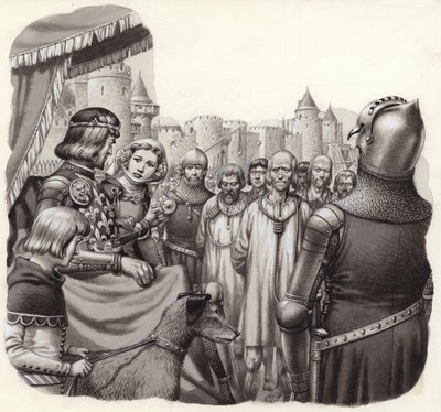 Sechs tapfere Bürger von Calais kurz vor der Hinrichtung von Pat (1907 95) Nicolle