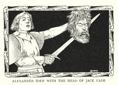 Alexander Iden mit dem Kopf von Jack Cade von Patten (after) Wilson